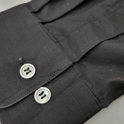 【中古品】【メンズ】 COMME des GARCONS コムデギャルソン MATERIAL SWITCHING SHIRT 長袖シャツ トップス 140-250618-as-13-izu サイズ：M カラー：ブラック 万代Net店