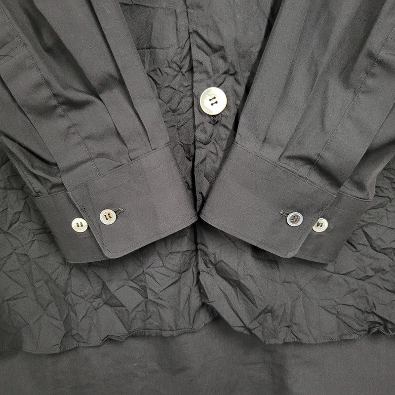 【中古品】【メンズ】 COMME des GARCONS コムデギャルソン MATERIAL SWITCHING SHIRT 長袖シャツ トップス 140-250618-as-13-izu サイズ：M カラー：ブラック 万代Net店