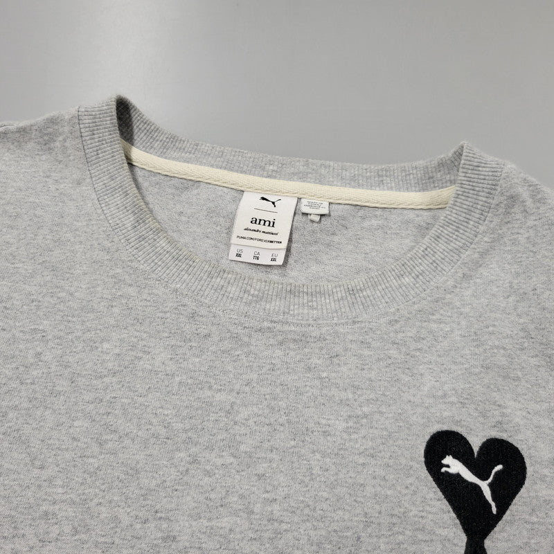 【中古品】【メンズ】 AMI PARIS アミ パリス × PUMA プーマ GRAPHIC TEE 534070-04 グラフィック Tシャツ 半袖 トップス 141-250618-as-11-izu サイズ：US XXL カラー：グレー 万代Net店