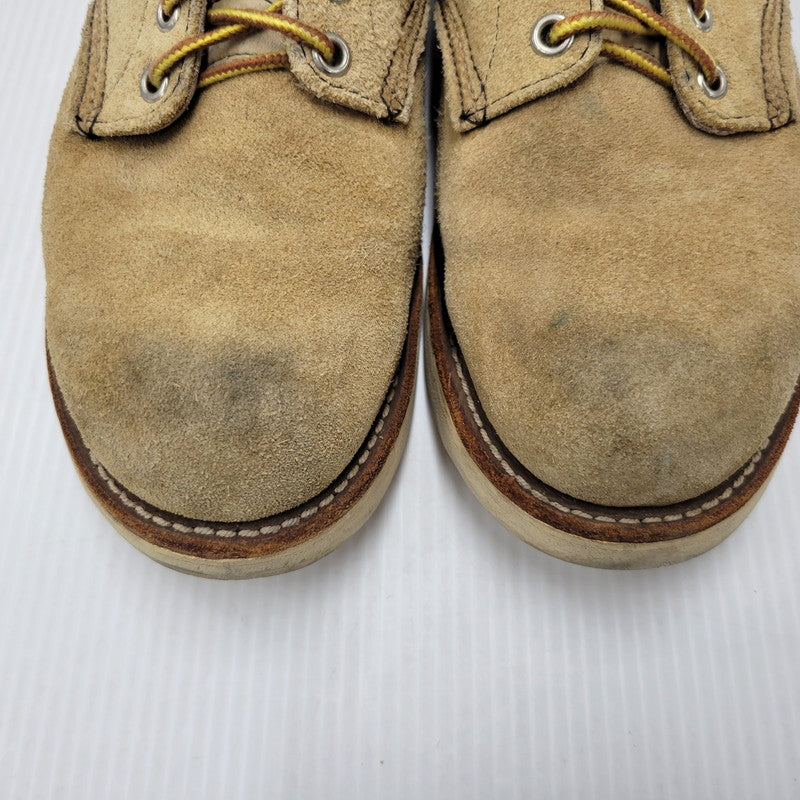 【中古品】【メンズ】 RED WING レッドウィング 6INCH PLAIN TOE ROUGH OUT SUEDE 8167 6インチ プレーントゥ ラフアウト スエード USA製 刺繍羽タグ ブーツ シューズ 靴 164-250620-as-15-izu サイズ：7.5 カラー：ベージュ 万代Net店