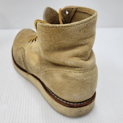 【中古品】【メンズ】 RED WING レッドウィング 6INCH PLAIN TOE ROUGH OUT SUEDE 8167 6インチ プレーントゥ ラフアウト スエード USA製 刺繍羽タグ ブーツ シューズ 靴 164-250620-as-15-izu サイズ：7.5 カラー：ベージュ 万代Net店
