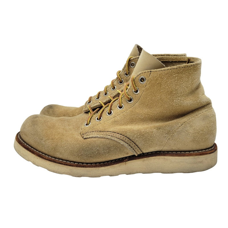 【中古品】【メンズ】 RED WING レッドウィング 6INCH PLAIN TOE ROUGH OUT SUEDE 8167 6インチ プレーントゥ ラフアウト スエード USA製 刺繍羽タグ ブーツ シューズ 靴 164-250620-as-15-izu サイズ：7.5 カラー：ベージュ 万代Net店