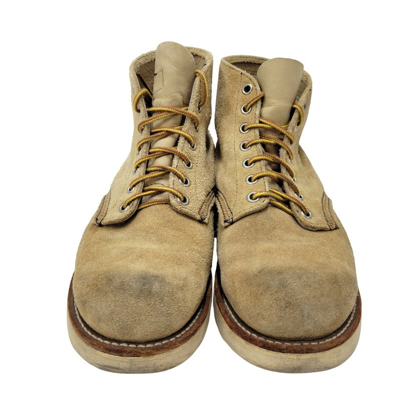 【中古品】【メンズ】 RED WING レッドウィング 6INCH PLAIN TOE ROUGH OUT SUEDE 8167 6インチ プレーントゥ ラフアウト スエード USA製 刺繍羽タグ ブーツ シューズ 靴 164-250620-as-15-izu サイズ：7.5 カラー：ベージュ 万代Net店