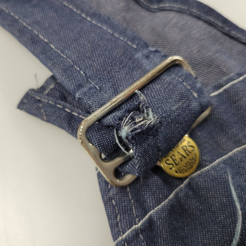 【現状渡し品】【メンズ】 SEARS シアーズ DENIM OVERALLS デニム オーバーオール PERMA PRESTタグ 157-250620-as-11-izu サイズ：30×30 カラー：インディゴ 万代Net店