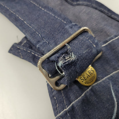 【現状渡し品】【メンズ】 SEARS シアーズ DENIM OVERALLS デニム オーバーオール PERMA PRESTタグ 157-250620-as-11-izu サイズ：30×30 カラー：インディゴ 万代Net店