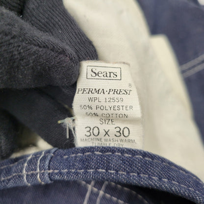 【現状渡し品】【メンズ】 SEARS シアーズ DENIM OVERALLS デニム オーバーオール PERMA PRESTタグ 157-250620-as-11-izu サイズ：30×30 カラー：インディゴ 万代Net店