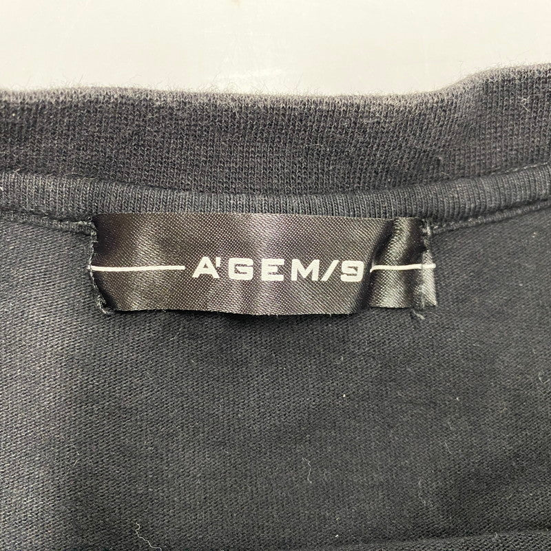【中古品】【メンズ】 A'GEM/9 エージェムナイン AGN22-A02 MESH LAYERED T-SHIRT メッシュレイヤードTシャツ トップス 半袖 142-250621-ma-13-izu サイズ：FREE カラー：BLACK 万代Net店