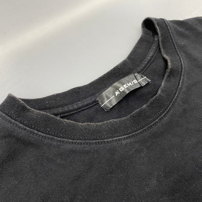 【中古品】【メンズ】 A'GEM/9 エージェムナイン AGN22-A02 MESH LAYERED T-SHIRT メッシュレイヤードTシャツ トップス 半袖 142-250621-ma-13-izu サイズ：FREE カラー：BLACK 万代Net店