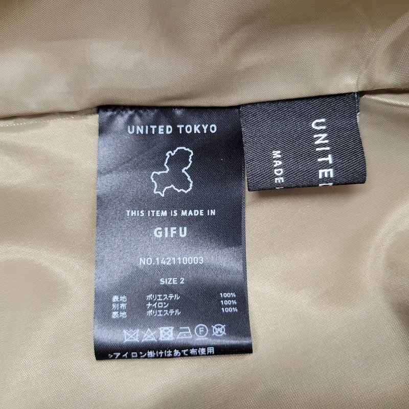 【中古品】【レディース】 UNITED TOKYO ユナイテッドトウキョウ 142110003 アシメテーラーシャツワンピース 168-250626-km-07-izu サイズ：2 カラー：ベージュ×ブラック 万代Net店