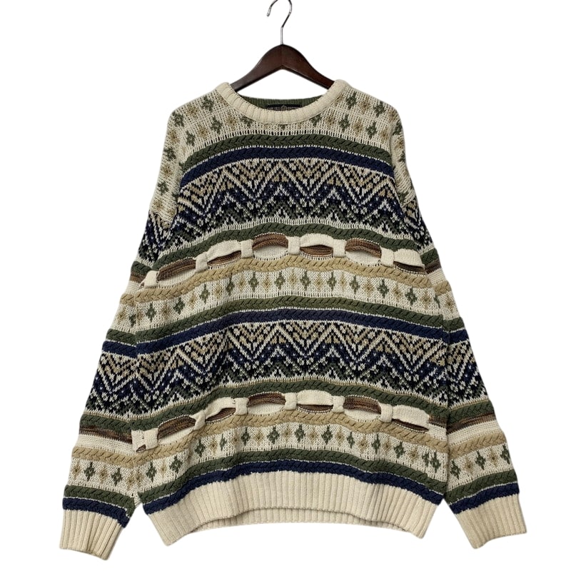 【中古品】【メンズ】 CAPE ISLE KNITTERS ケープアイルニッターズ USA製 3D KNIT SWEATER スリーディーニットセーター トップス 長袖 146-250626-ma-11-izu サイズ：L カラー：マルチ 万代Net店