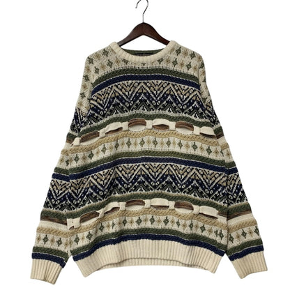 【中古品】【メンズ】 CAPE ISLE KNITTERS ケープアイルニッターズ USA製 3D KNIT SWEATER スリーディーニットセーター トップス 長袖 146-250626-ma-11-izu サイズ：L カラー：マルチ 万代Net店