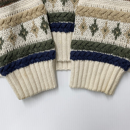 【中古品】【メンズ】 CAPE ISLE KNITTERS ケープアイルニッターズ USA製 3D KNIT SWEATER スリーディーニットセーター トップス 長袖 146-250626-ma-11-izu サイズ：L カラー：マルチ 万代Net店