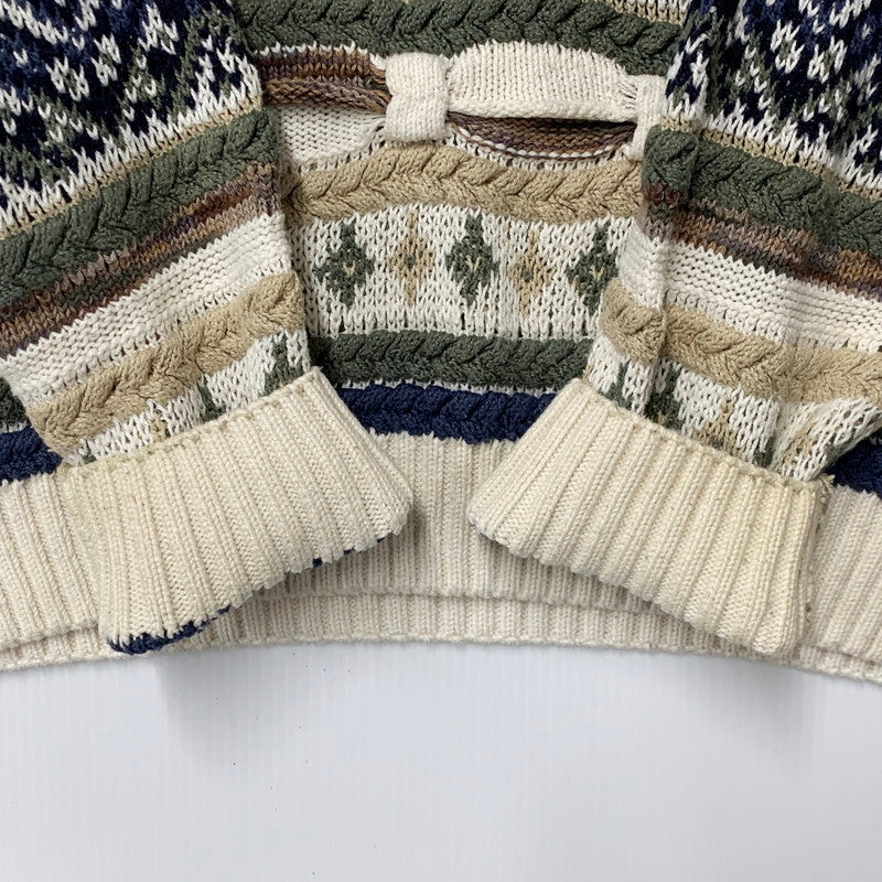 【中古品】【メンズ】 CAPE ISLE KNITTERS ケープアイルニッターズ USA製 3D KNIT SWEATER スリーディーニットセーター トップス 長袖 146-250626-ma-11-izu サイズ：L カラー：マルチ 万代Net店