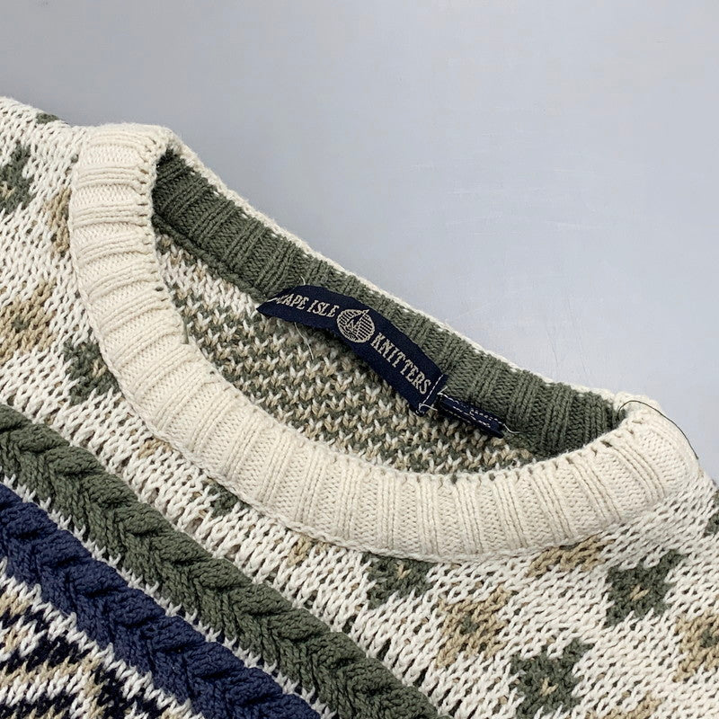 【中古品】【メンズ】 CAPE ISLE KNITTERS ケープアイルニッターズ USA製 3D KNIT SWEATER スリーディーニットセーター トップス 長袖 146-250626-ma-11-izu サイズ：L カラー：マルチ 万代Net店