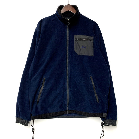 【現状渡し品】【メンズ】 OLD STUSSY OUTDOOR オールドステューシーアウトドア FLEECE JACKET フリースジャケット アウター 142-250623-as-07-izu サイズ：L カラー：ネイビー 万代Net店