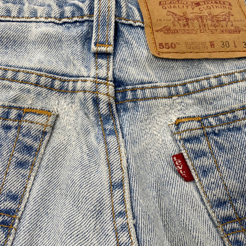 【中古品】【メンズ】 550 RELAXED FIT TAPERED LEG DENIM PANTS 550-4891 リラックスド フィット テーパード レッグ デニムパンツ 刻印653 USA製 ジーンズ ボトムス 157-250627-as-01-izu サイズ：30×34 カラー：ライトインディゴ 万代Net店