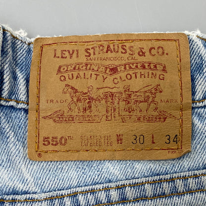 【中古品】【メンズ】 550 RELAXED FIT TAPERED LEG DENIM PANTS 550-4891 リラックスド フィット テーパード レッグ デニムパンツ 刻印653 USA製 ジーンズ ボトムス 157-250627-as-01-izu サイズ：30×34 カラー：ライトインディゴ 万代Net店