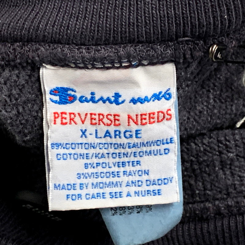 【中古美品】【メンズ】 SAINT MICHAEL セントマイケル SM-YS1-0000-033 24AW MX CREW SWT クルースウェット トップス 長袖 142-250624-ma-08-izu サイズ：XL カラー：NAVY 万代Net店