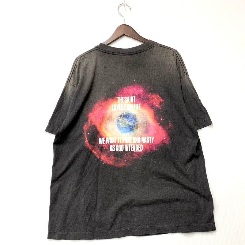 【中古美品】【メンズ】 SAINT MICHAEL セントマイケル SM-HR8-0000-013 25SS SS TEE OBLITERATE ショートスリーブT オブリタレイト トップス 半袖 142-250624-ma-06-izu サイズ：L カラー：BLACK 万代Net店