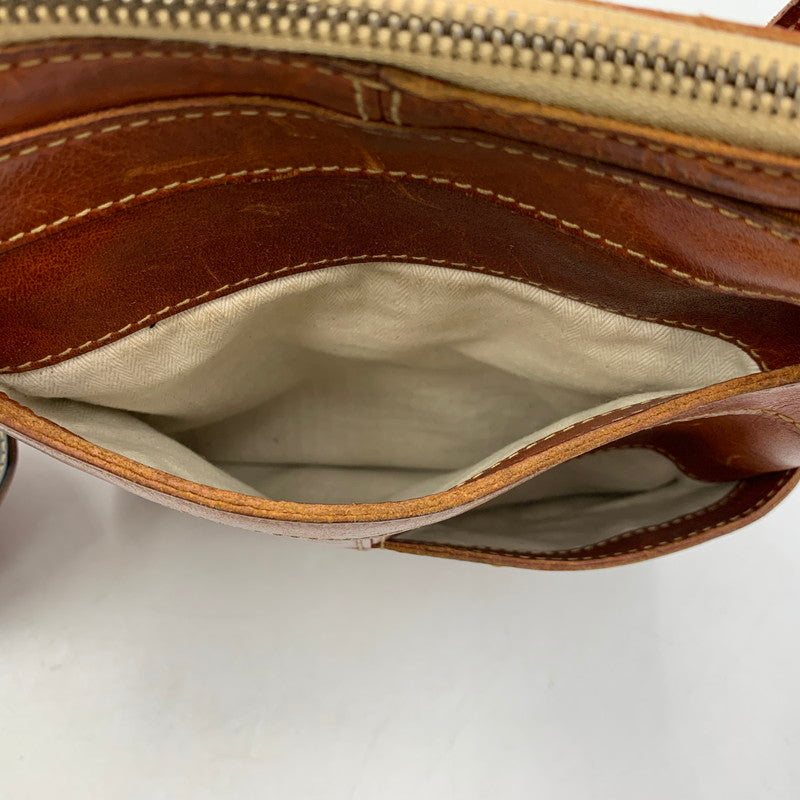 【中古品】【メンズ/レディース】 genten ゲンテン DAN GENTEN LEATHER SHOULDER BAG ダンゲンテン カバン レザー ショルダー バック 188-250704-rk-03-izu カラー：ブラウン 万代Net店