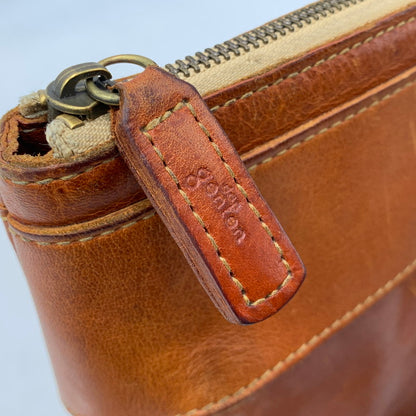 【中古品】【メンズ/レディース】 genten ゲンテン DAN GENTEN LEATHER SHOULDER BAG ダンゲンテン カバン レザー ショルダー バック 188-250704-rk-03-izu カラー：ブラウン 万代Net店