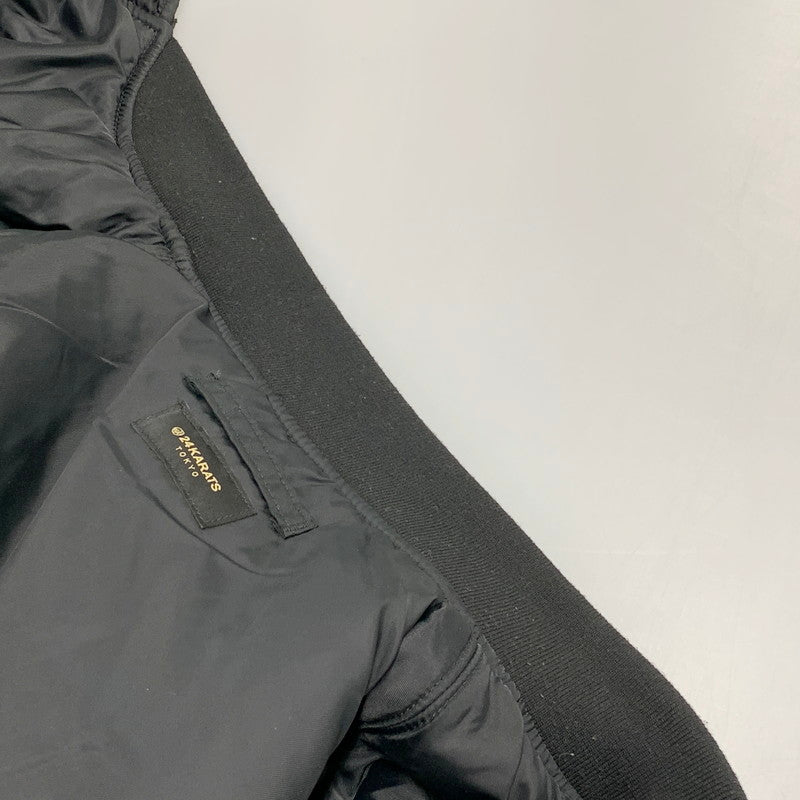 【中古品】【メンズ】 24KARATS×ALPHA INDUSTRIES トゥエンティーフォーカラッツ×アルファインダストリーズ MA-1 FLIGHT JACKET エムエーワン フライトジャケット アウター 長袖 142-250626-ma-01-izu サイズ：2XL カラー：BLACK 万代Net店