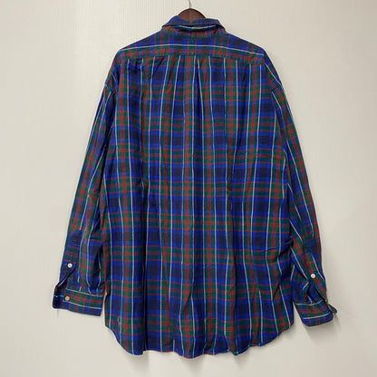 【中古品】【メンズ】 Polo by Ralph Lauren ポロバイラルフローレン BLAIRE 90S LS BD CHECK SHIRT ブレア 90年代 ロングスリーブ ボタンダウンチェックシャツ トップス 長袖 146-250627-ma-18-izu サイズ：XXL カラー：青系マルチ 万代Net店
