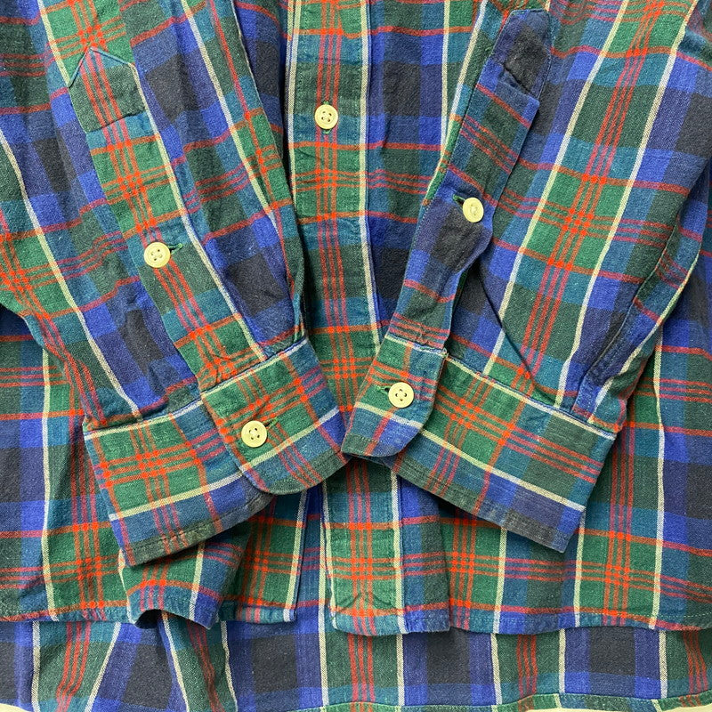 【中古品】【メンズ】 Polo by Ralph Lauren ポロバイラルフローレン BLAIRE 90S LS BD CHECK SHIRT ブレア 90年代 ロングスリーブ ボタンダウンチェックシャツ トップス 長袖 146-250627-ma-18-izu サイズ：XXL カラー：青系マルチ 万代Net店