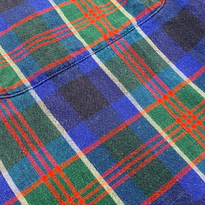 【中古品】【メンズ】 Polo by Ralph Lauren ポロバイラルフローレン BLAIRE 90S LS BD CHECK SHIRT ブレア 90年代 ロングスリーブ ボタンダウンチェックシャツ トップス 長袖 146-250627-ma-18-izu サイズ：XXL カラー：青系マルチ 万代Net店