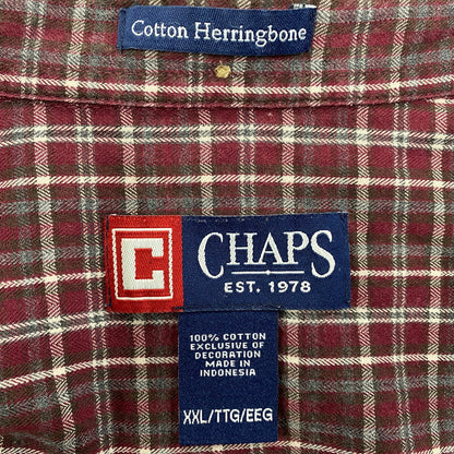 【中古品】【メンズ】 CHAPS RALPH LAUREN チャップスラルフローレン LS BD CHECK SHIRT ロングスリーブ ボタンダウン チェックシャツ 長袖 トップス 146-250627-as-33-izu サイズ：XXL カラー：レッド系 万代Net店