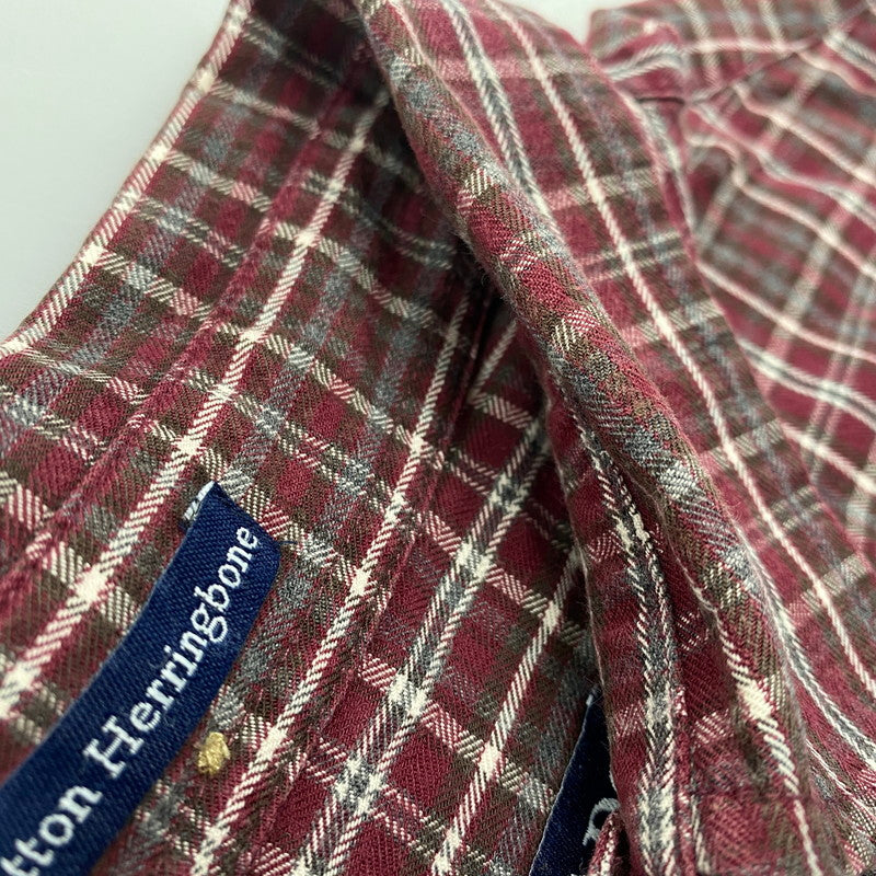 【中古品】【メンズ】 CHAPS RALPH LAUREN チャップスラルフローレン LS BD CHECK SHIRT ロングスリーブ ボタンダウン チェックシャツ 長袖 トップス 146-250627-as-33-izu サイズ：XXL カラー：レッド系 万代Net店
