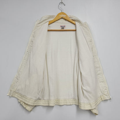 【中古品】【メンズ】 Reebok リーボック ZIP NYLON JACKET ジップ ナイロンジャケット アウター 146-250728-as-15-izu サイズ：L カラー：アイボリー 万代Net店