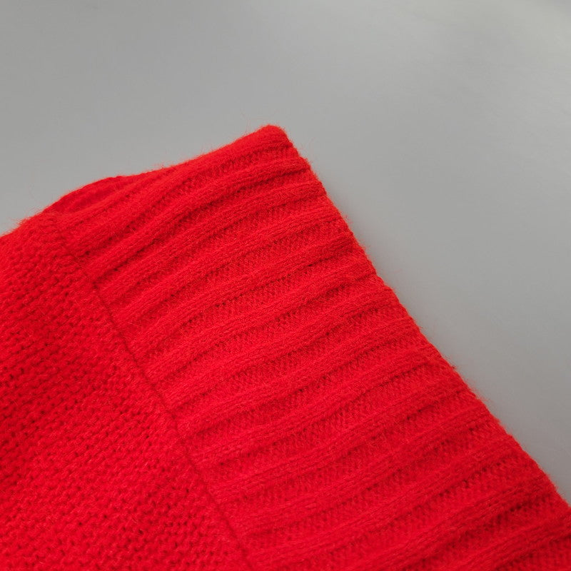 【中古品】【メンズ】 UNKNOWN KNIT CARDIGAN ニット カーディガン トップス アウター 146-250722-rk-09-izu サイズ：不明 カラー：レッド 万代Net店