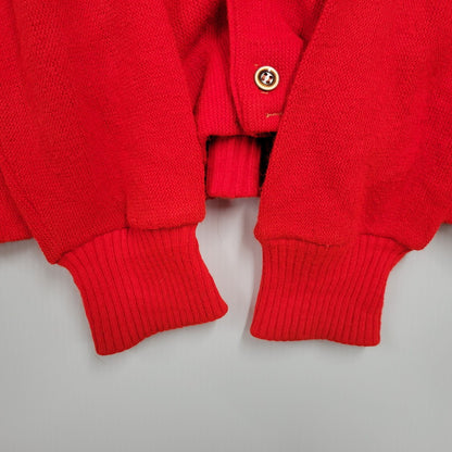 【中古品】【メンズ】 UNKNOWN KNIT CARDIGAN ニット カーディガン トップス アウター 146-250722-rk-09-izu サイズ：不明 カラー：レッド 万代Net店