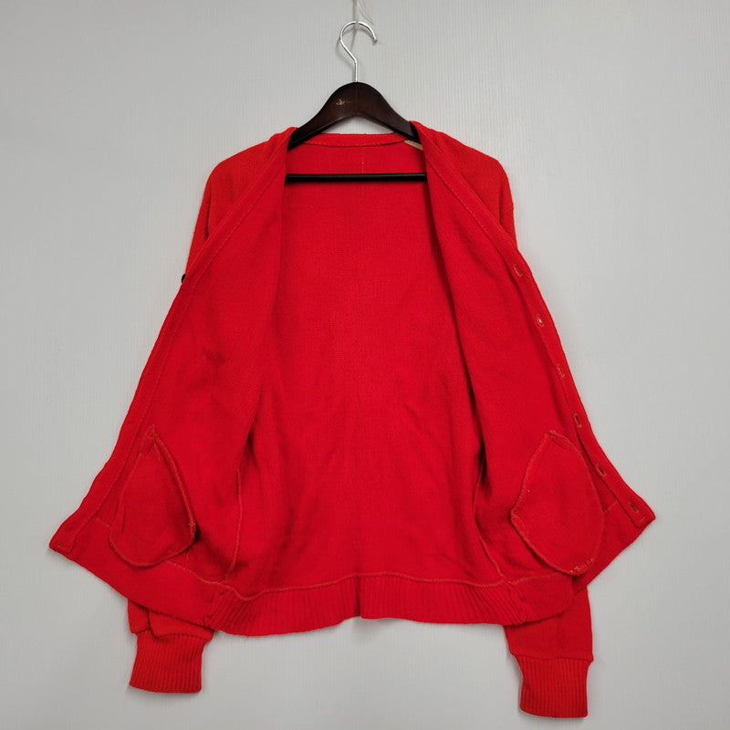 【中古品】【メンズ】 UNKNOWN KNIT CARDIGAN ニット カーディガン トップス アウター 146-250722-rk-09-izu サイズ：不明 カラー：レッド 万代Net店