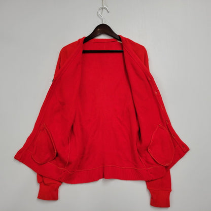 【中古品】【メンズ】 UNKNOWN KNIT CARDIGAN ニット カーディガン トップス アウター 146-250722-rk-09-izu サイズ：不明 カラー：レッド 万代Net店