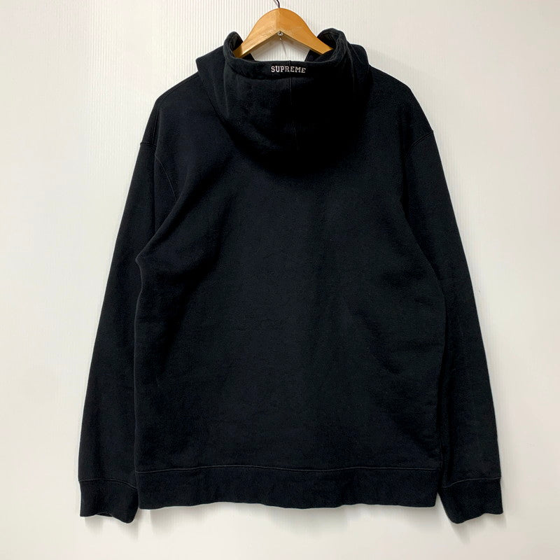 【中古品】【メンズ】 Supreme シュプリーム × NIKE ナイキ LEATHER APPLIQUE HOODED SWEATSHIRT CK6225-010 レザー アップリケ フーデッド スウェットシャツ パーカー 長袖 トップス 149-250710-as-20-izu サイズ：L カラー：ブラック 万代Net店