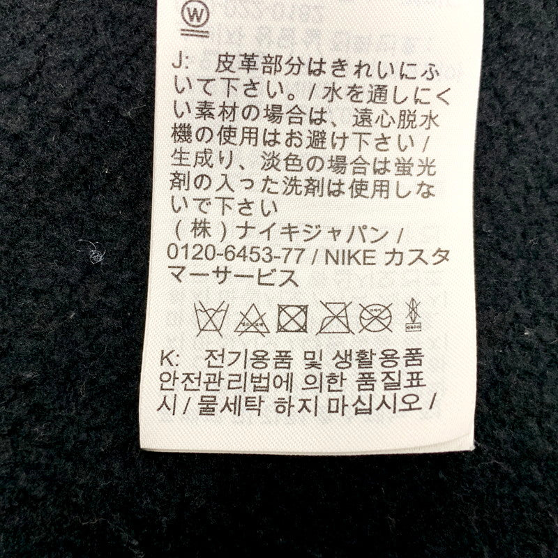 【中古品】【メンズ】 Supreme シュプリーム × NIKE ナイキ LEATHER APPLIQUE HOODED SWEATSHIRT CK6225-010 レザー アップリケ フーデッド スウェットシャツ パーカー 長袖 トップス 149-250710-as-20-izu サイズ：L カラー：ブラック 万代Net店