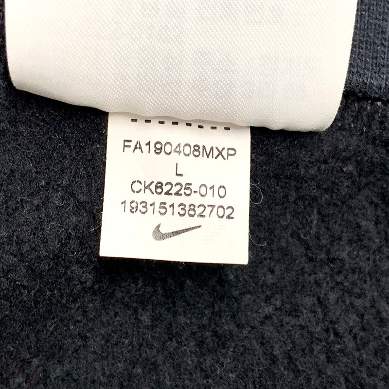 【中古品】【メンズ】 Supreme シュプリーム × NIKE ナイキ LEATHER APPLIQUE HOODED SWEATSHIRT CK6225-010 レザー アップリケ フーデッド スウェットシャツ パーカー 長袖 トップス 149-250710-as-20-izu サイズ：L カラー：ブラック 万代Net店