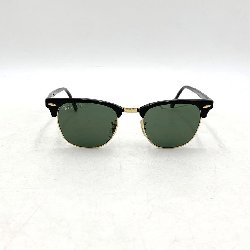 【中古品】【メンズ/レディース】 Ray-Ban レイバン CLUBMASTER SUNGLASSES RB3016 クラブマスター サングラス 203-250701-as-20-izu サイズ：51□21 カラー：ブラック×ゴールド×グリーン系 万代Net店