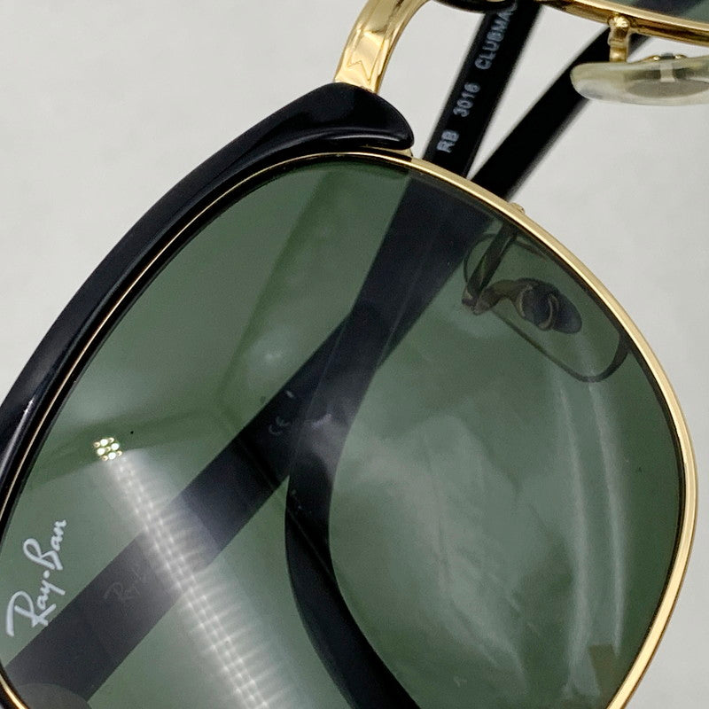 【中古品】【メンズ/レディース】 Ray-Ban レイバン CLUBMASTER SUNGLASSES RB3016 クラブマスター サングラス 203-250701-as-20-izu サイズ：51□21 カラー：ブラック×ゴールド×グリーン系 万代Net店