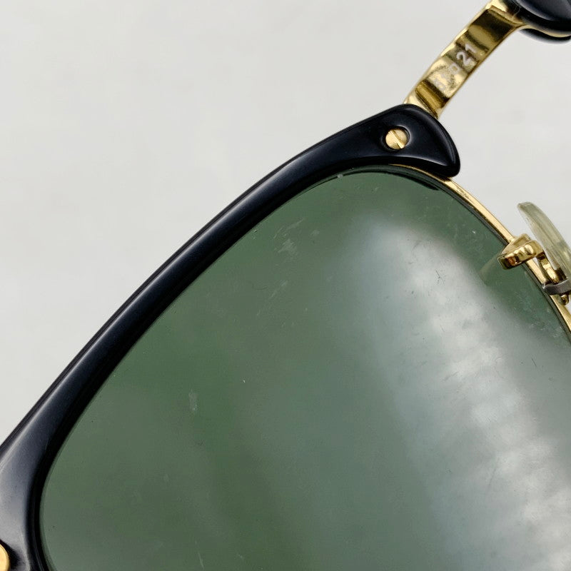 【中古品】【メンズ/レディース】 Ray-Ban レイバン CLUBMASTER SUNGLASSES RB3016 クラブマスター サングラス 203-250701-as-20-izu サイズ：51□21 カラー：ブラック×ゴールド×グリーン系 万代Net店