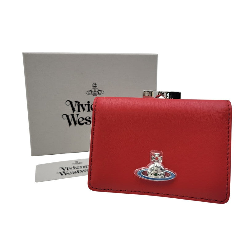 【中古美品】【レディース】 Vivienne Westwood ヴィヴィアンウエストウッド NAPPA LEATHER SMALL FRAME WALLET 5115002KW-L001L ナッパレザー スモールフレームウォレット 三つ折り財布 200-250628-as-04-izu カラー：レッド 万代Net店