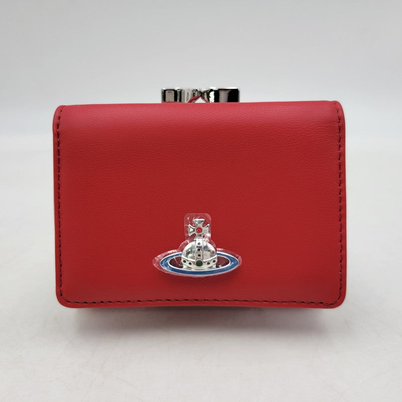 【中古美品】【レディース】 Vivienne Westwood ヴィヴィアンウエストウッド NAPPA LEATHER SMALL FRAME WALLET 5115002KW-L001L ナッパレザー スモールフレームウォレット 三つ折り財布 200-250628-as-04-izu カラー：レッド 万代Net店