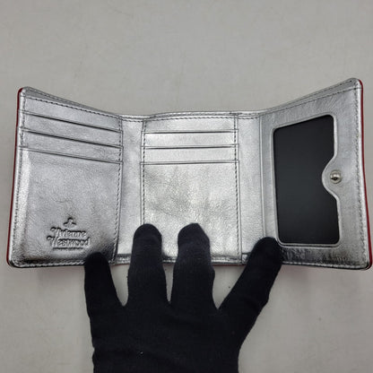 【中古美品】【レディース】 Vivienne Westwood ヴィヴィアンウエストウッド NAPPA LEATHER SMALL FRAME WALLET 5115002KW-L001L ナッパレザー スモールフレームウォレット 三つ折り財布 200-250628-as-04-izu カラー：レッド 万代Net店