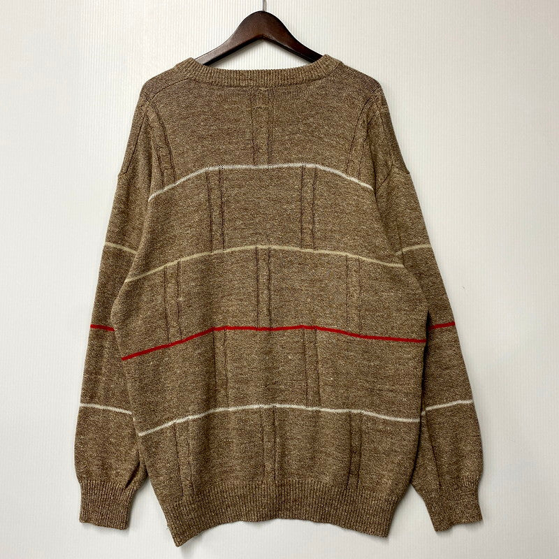 【中古品】【メンズ】 YVES SAINT LAURENT TRICOTS POUR HOMME イブサンローラン トリコ プールオム V NECK KNIT SWEATER Vネック ニット セーター 長袖 トップス 141-250630-as-04-izu サイズ：XL カラー：ブラウン系 万代Net店
