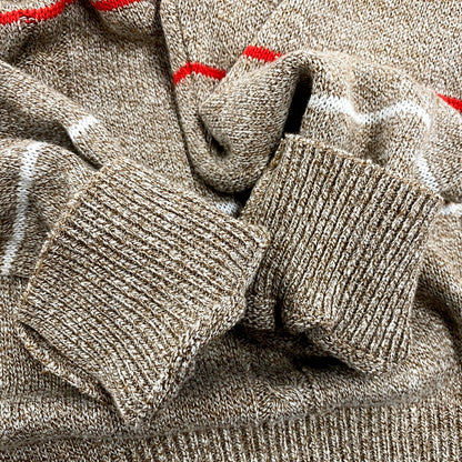 【中古品】【メンズ】 YVES SAINT LAURENT TRICOTS POUR HOMME イブサンローラン トリコ プールオム V NECK KNIT SWEATER Vネック ニット セーター 長袖 トップス 141-250630-as-04-izu サイズ：XL カラー：ブラウン系 万代Net店