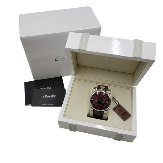 【中古品】【メンズ】 Gaga Milano ガガ・ミラノ 5084 電池式 MANUALE 46 マヌアーレ 46 腕時計 アナログ 197-250824-ma-17-izu カラー：シルバー×ブラック系 万代Net店