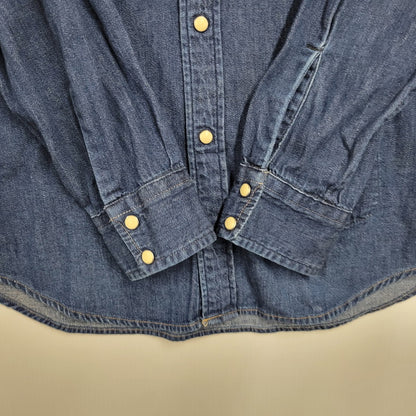 【中古品】【メンズ】 BLUE BLUE ブルーブルー LS DENIM SHIRT ロングスリーブ デニムシャツ 長袖 トップス 145-250630-as-06-izu サイズ：3 カラー：インディゴ 万代Net店