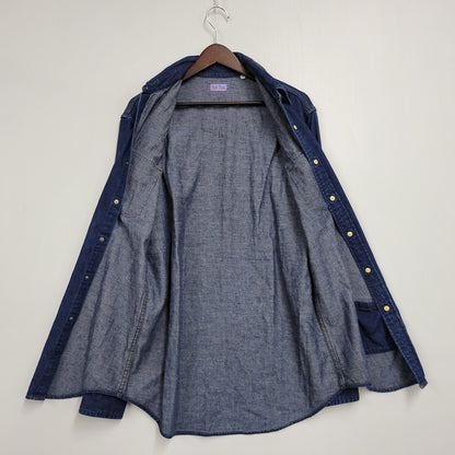 【中古品】【メンズ】 BLUE BLUE ブルーブルー LS DENIM SHIRT ロングスリーブ デニムシャツ 長袖 トップス 145-250630-as-06-izu サイズ：3 カラー：インディゴ 万代Net店